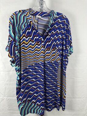 L.I.A Love Is All Multi‑Color Abstract Top | Plus Size 3X | NWT